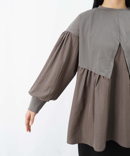 LUCA/LADY LUCK LUCA(ルカ/レディラックルカ)の「LC/LLL 布帛切替チュニック(Tシャツ/カットソー・レディース・ベージュ/ブラック/グレー・FREE)」の18枚目の写真