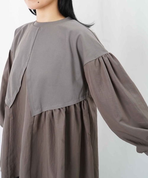 LUCA/LADY LUCK LUCA(ルカ/レディラックルカ)の「LC/LLL 布帛切替チュニック(Tシャツ/カットソー・レディース・ベージュ/ブラック/グレー・FREE)」の19枚目の写真