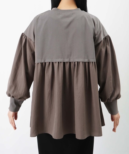 LUCA/LADY LUCK LUCA(ルカ/レディラックルカ)の「LC/LLL 布帛切替チュニック(Tシャツ/カットソー・レディース・ベージュ/ブラック/グレー・FREE)」の16枚目の写真