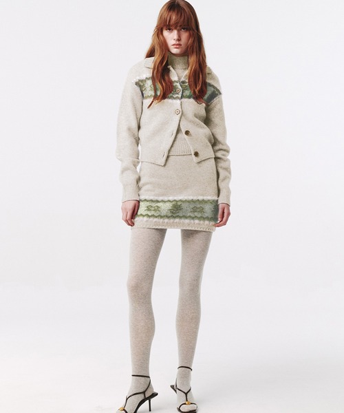 Kijun(キジュン)の「Kijun/キジュン Nordic Knit Cardigan ノルディック柄 ウールニットカーディガン【Zipper雑誌 着用】(カーディガン/ボレロ・レディース・ミックスグレー/オートミール・S/M)」の1枚目の写真