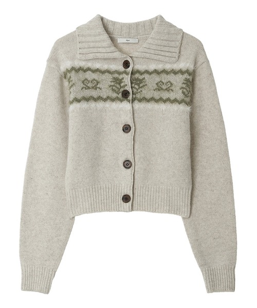 Kijun(キジュン)の「Kijun/キジュン Nordic Knit Cardigan ノルディック柄 ウールニットカーディガン【Zipper雑誌 着用】(カーディガン/ボレロ・レディース・ミックスグレー/オートミール・S/M)」の14枚目の写真