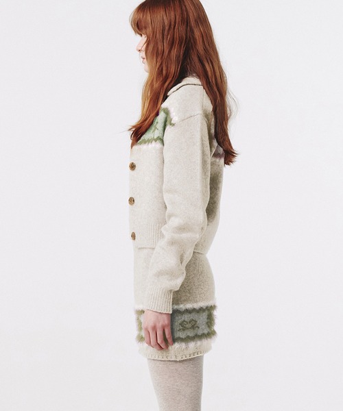 Kijun(キジュン)の「Kijun/キジュン Nordic Knit Cardigan ノルディック柄 ウールニットカーディガン【Zipper雑誌 着用】(カーディガン/ボレロ・レディース・ミックスグレー/オートミール・S/M)」の8枚目の写真