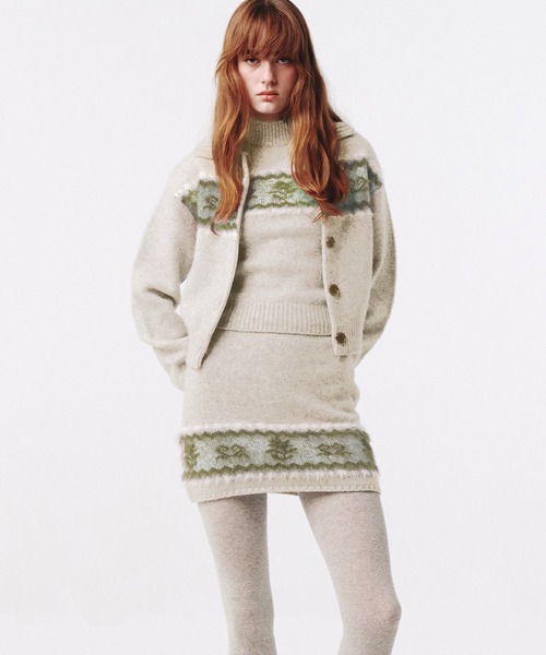 Kijun(キジュン)の「Kijun/キジュン Nordic Knit Cardigan ノルディック柄 ウールニットカーディガン【Zipper雑誌 着用】(カーディガン/ボレロ・レディース・ミックスグレー/オートミール・S/M)」の12枚目の写真