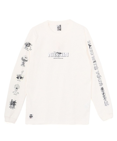 CHUMS(チャムス)の「CHUMS/チャムス 長袖Tシャツ/ロンT 蓄光プリント CH01-2662(Tシャツ/カットソー・メンズ・ホワイト/マルチ/ブラック・M/L/XL/2XL)」の1枚目の写真