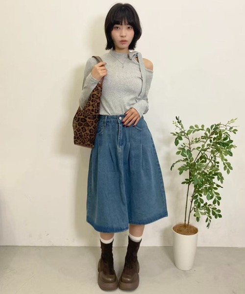mebole(メボレ)の「ワンショルダーリボンスリムトップス(Tシャツ/カットソー・レディース・ブラック/グレー/ホワイト・FREE)」の21枚目の写真