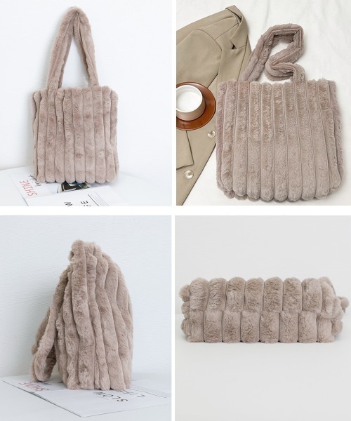 Miniministore(ミニミニストア)の「トートバッグ A4サイズ鞄 ファーバッグ(トートバッグ・レディース・ベージュ/モカ/ホワイト/ブラック・FREE)」の5枚目の写真