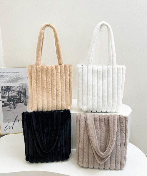 Miniministore(ミニミニストア)の「トートバッグ A4サイズ鞄 ファーバッグ(トートバッグ・レディース・ベージュ/モカ/ホワイト/ブラック・FREE)」の20枚目の写真