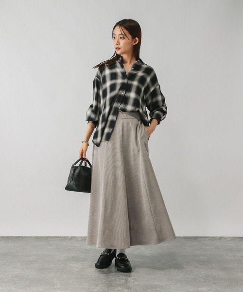 GLOBAL WORK(グローバルワーク)の「イージーケアコーデュロイフレアスカート/575178(スカート・レディース・ブルー系その他6/ダークグレー/ワインレッド/ライトグレー・REGULAR/SHORT)」の22枚目の写真