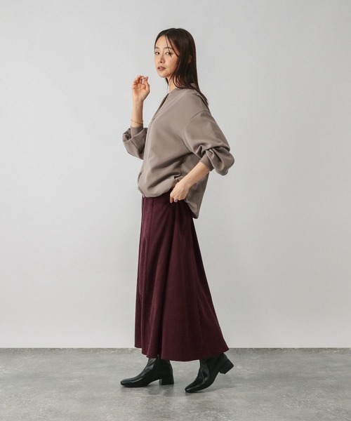 GLOBAL WORK(グローバルワーク)の「イージーケアコーデュロイフレアスカート/575178(スカート・レディース・ブルー系その他6/ダークグレー/ワインレッド/ライトグレー・REGULAR/SHORT)」の8枚目の写真