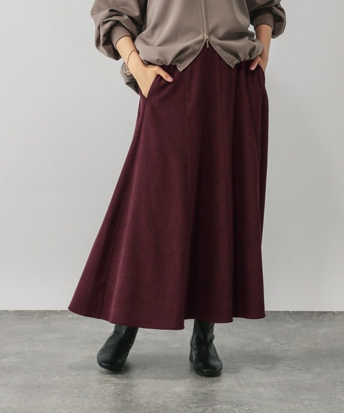 GLOBAL WORK(グローバルワーク)の「イージーケアコーデュロイフレアスカート/575178(スカート・レディース・ブルー系その他6/ダークグレー/ワインレッド/ライトグレー・REGULAR/SHORT)」の9枚目の写真