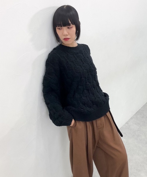 niko and...（ニコアンド）の「[MODE NORM CORE] ロービングポコポコプルオーバー（ニット/セーター・レディース・ライトグレー/ブラック/アイボリー・FREE）」の14枚目の写真