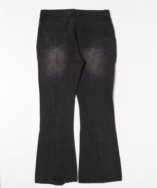 NO WAY(ノーウェイ)の「/ZIP-FLARE WIDE DENIM/(デニムパンツ・メンズ・ブラック・LARGE/MEDIUM)」の2枚目の写真