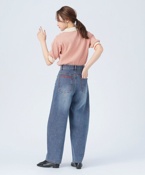 BEAMS HEART(ビームスハート)の「カラー ダメージ コクーン デニム(デニムパンツ・レディース・サックスブルー/ブルー・SMALL/MEDIUM)」の7枚目の写真