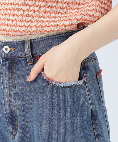 BEAMS HEART(ビームスハート)の「カラー ダメージ コクーン デニム(デニムパンツ・レディース・サックスブルー/ブルー・SMALL/MEDIUM)」の13枚目の写真