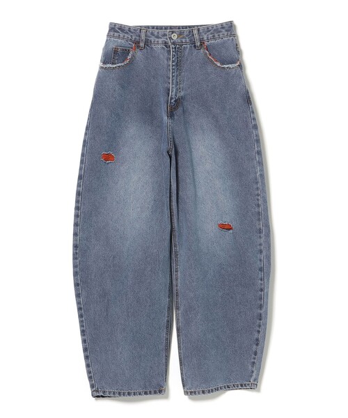 BEAMS HEART(ビームスハート)の「カラー ダメージ コクーン デニム(デニムパンツ・レディース・サックスブルー/ブルー・SMALL/MEDIUM)」の21枚目の写真