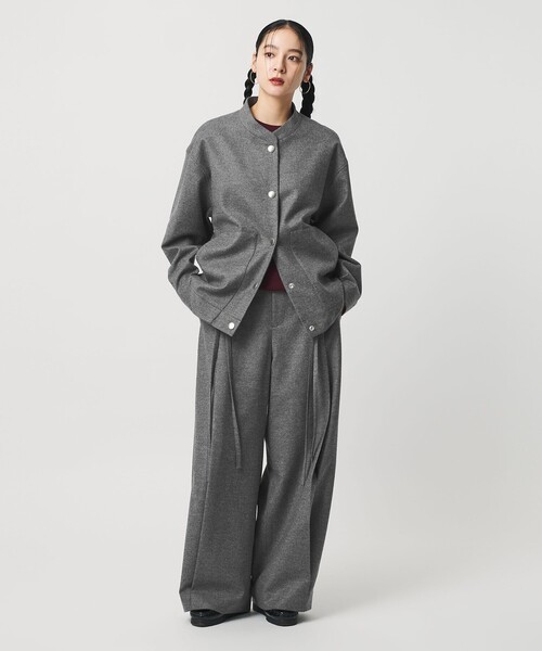 BEAUTY&YOUTH UNITED ARROWS(ビューティーアンドユースユナイテッドアローズ)の「毛ブレンド スナップブルゾン(ブルゾン・レディース・オリーブ/グレー系・S/M)」の3枚目の写真