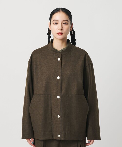 BEAUTY&YOUTH UNITED ARROWS(ビューティーアンドユースユナイテッドアローズ)の「毛ブレンド スナップブルゾン(ブルゾン・レディース・オリーブ/グレー系・S/M)」の4枚目の写真
