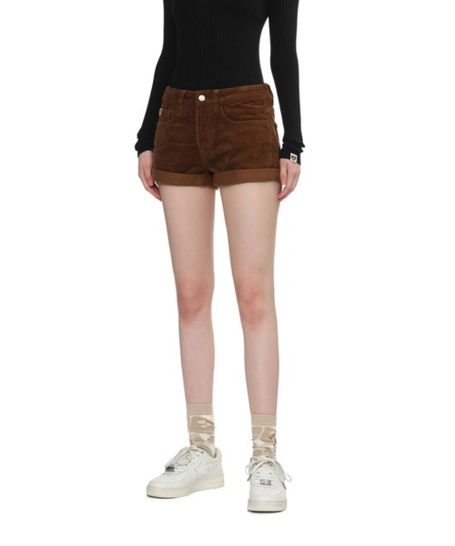 A BATHING APE（アベイシングエイプ）の「PU BADGE CORDUROY SHORTS（その他パンツ・レディース・ブラウン/ベージュ・X-SMALL/SMALL）」の5枚目の写真