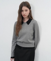 GENERAL IDEA | 【GENERAL IDEA】レイヤード襟付きニットプルオーバー / ESSENTIAL COLLAR LAYERED PULLOVER(ニット/セーター)