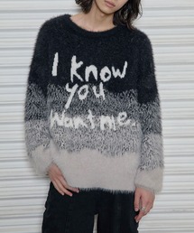Art shaggy gradation BIG Knit / アートデザインシャギービッグニット