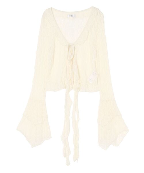 EVRIS（エヴリス）の「レースグランジデザイントップス（Tシャツ/カットソー・レディース・ブラック/アイボリー/ブラウン・FREE）」の15枚目の写真