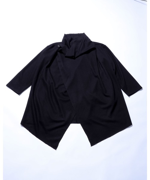 Ruze（ルゼ）の「Overwrap drape coat / オーバーラップ ドレープ ロングコート（その他アウター・メンズ・ブラック・FREE）」の8枚目の写真