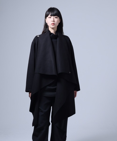Ruze（ルゼ）の「Overwrap drape coat / オーバーラップ ドレープ ロングコート（その他アウター・メンズ・ブラック・FREE）」の18枚目の写真