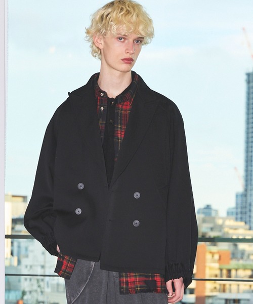 MAISON SPECIAL(メゾンスペシャル)の「《UNISEX》【Italian Dead Stock Fabric】Prime-Over Curved Pocket Jacket/プライムオーバーカーブポケットジャケット【MAISON SPECIAL/メゾンスペシャル】(テーラードジャケット・メンズ・その他1/チャコールグレー/ブラック/ダークブラック/ライトグレー/オレンジ/その他3/その他2・0/2/1)」の2枚目の写真