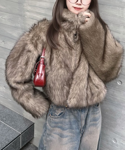 セール】ショート丈ファージャケット（その他アウター）｜CHARME BY