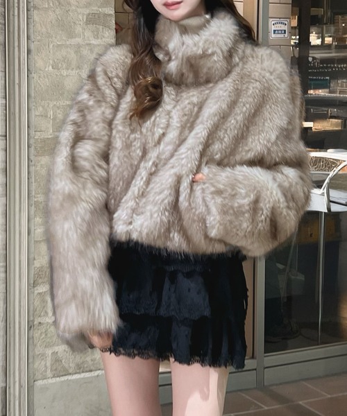 CHARME BY MICOLA（シャルムバイミコラ）の「ショート丈ファージャケット（その他アウター・レディース・ベージュ/ブラウン・FREE）」の16枚目の写真