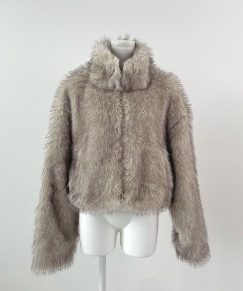 CHARME BY MICOLA（シャルムバイミコラ）の「ショート丈ファージャケット（その他アウター・レディース・ベージュ/ブラウン・FREE）」の18枚目の写真