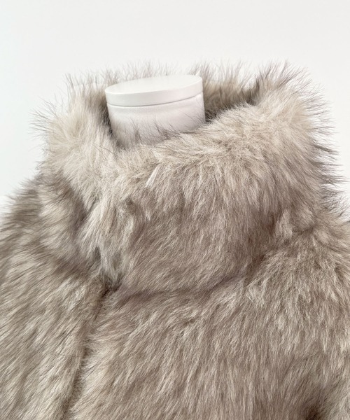 CHARME BY MICOLA（シャルムバイミコラ）の「ショート丈ファージャケット（その他アウター・レディース・ベージュ/ブラウン・FREE）」の20枚目の写真