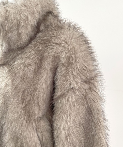 CHARME BY MICOLA（シャルムバイミコラ）の「ショート丈ファージャケット（その他アウター・レディース・ベージュ/ブラウン・FREE）」の22枚目の写真