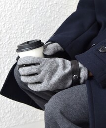 SHIPS any | SHIPS any:〈スマホ/タッチパネル対応〉ウール / レザー ベルト グローブ◇(手袋)