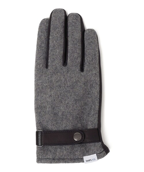 SHIPS any(シップス エニィ)の「SHIPS any:〈スマホ/タッチパネル対応〉ウール / レザー ベルト グローブ◇(手袋・メンズ・グレー/ダークグレー/ネイビー・ONE SIZE)」の11枚目の写真