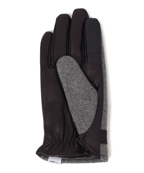 SHIPS any(シップス エニィ)の「SHIPS any:〈スマホ/タッチパネル対応〉ウール / レザー ベルト グローブ◇(手袋・メンズ・グレー/ダークグレー/ネイビー・ONE SIZE)」の12枚目の写真