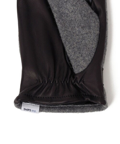 SHIPS any(シップス エニィ)の「SHIPS any:〈スマホ/タッチパネル対応〉ウール / レザー ベルト グローブ◇(手袋・メンズ・グレー/ダークグレー/ネイビー・ONE SIZE)」の14枚目の写真