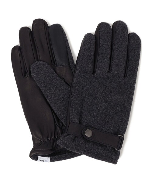 SHIPS any(シップス エニィ)の「SHIPS any:〈スマホ/タッチパネル対応〉ウール / レザー ベルト グローブ◇(手袋・メンズ・グレー/ダークグレー/ネイビー・ONE SIZE)」の17枚目の写真