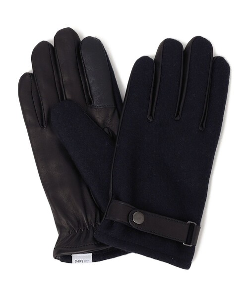 SHIPS any(シップス エニィ)の「SHIPS any:〈スマホ/タッチパネル対応〉ウール / レザー ベルト グローブ◇(手袋・メンズ・グレー/ダークグレー/ネイビー・ONE SIZE)」の18枚目の写真