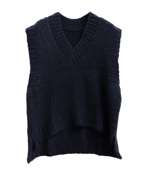 Vネックニットベスト(eri. select) / レディース オーバーサイズ
