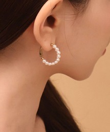 【金属アレルギー対応】2サイズ展開 ミニパール フープ ピアス / サージカルステンレス