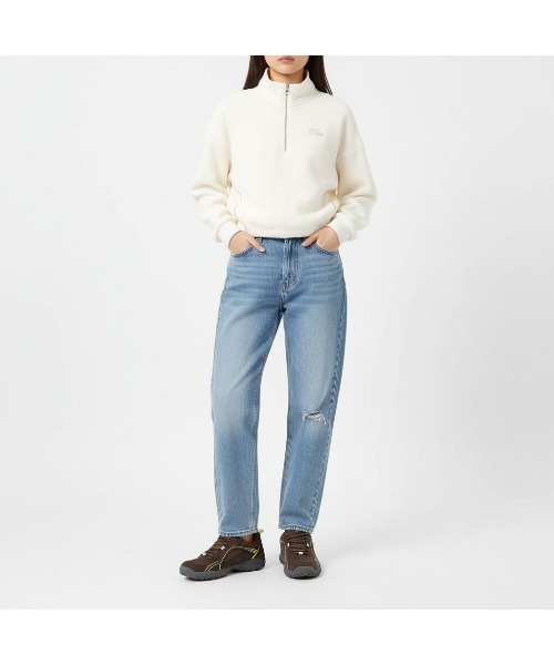 FILA（フィラ）の「Terry half-zip Sweatshirt（スウェット・レディース・アイボリー/ダークブラウン・S/M/L）」の3枚目の写真