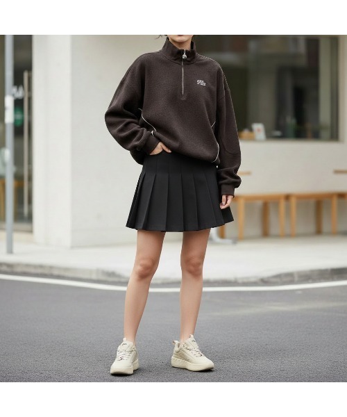 FILA（フィラ）の「Terry half-zip Sweatshirt（スウェット・レディース・アイボリー/ダークブラウン・S/M/L）」の8枚目の写真