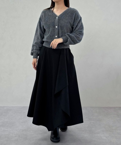 31 Sons de mode（トランテアン　ソン　ドゥ　モード）の「2025秋冬新作 Vネックシャギーカーディガン（カーディガン/ボレロ・レディース・チャコールグレー/ピンク/ライトグリーン/ベージュ・ﾌﾘ-）」の12枚目の写真