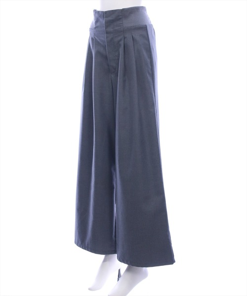 CLEAR BASIC（クリアベーシック）の「【低身長用サイズ有】ウエストリブワイドパンツ[オフィスカジュアル 着回し抜群 大人]≪AW新作≫（その他パンツ・レディース・アイボリー/グレー/ブラウン・F/PF）」の10枚目の写真