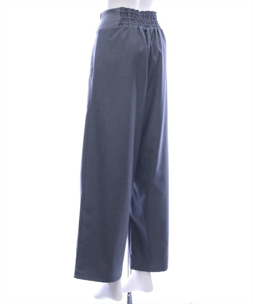 CLEAR BASIC（クリアベーシック）の「【低身長用サイズ有】ウエストリブワイドパンツ[オフィスカジュアル 着回し抜群 大人]≪AW新作≫（その他パンツ・レディース・アイボリー/グレー/ブラウン・F/PF）」の12枚目の写真