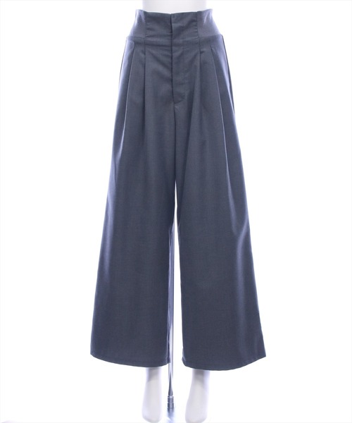 CLEAR BASIC（クリアベーシック）の「【低身長用サイズ有】ウエストリブワイドパンツ[オフィスカジュアル 着回し抜群 大人]≪AW新作≫（その他パンツ・レディース・アイボリー/グレー/ブラウン・F/PF）」の19枚目の写真