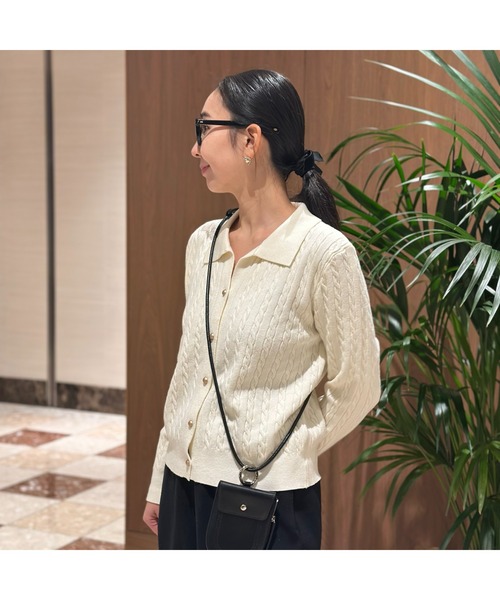 新色追加／6色展開》ゴールドボタンケーブルニットカーディガン