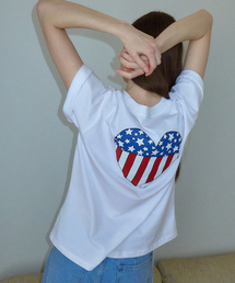RONRON（ロンロン）の「AMERICAN HEART BASIC FIT T SHIRT WHITE（Tシャツ/カットソー）」