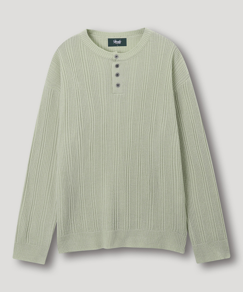 NODU（ノードユー）の「ライトゴルジヘンリーネックニットTシャツ[グリーン]（Tシャツ/カットソー・メンズ・その他・MEDIUM/LARGE）」の6枚目の写真
